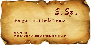 Sorger Szilvánusz névjegykártya